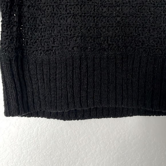 Calvin Klein Crochet Sweater Blouse Black Size Small Preowned - Picture 6 of 9